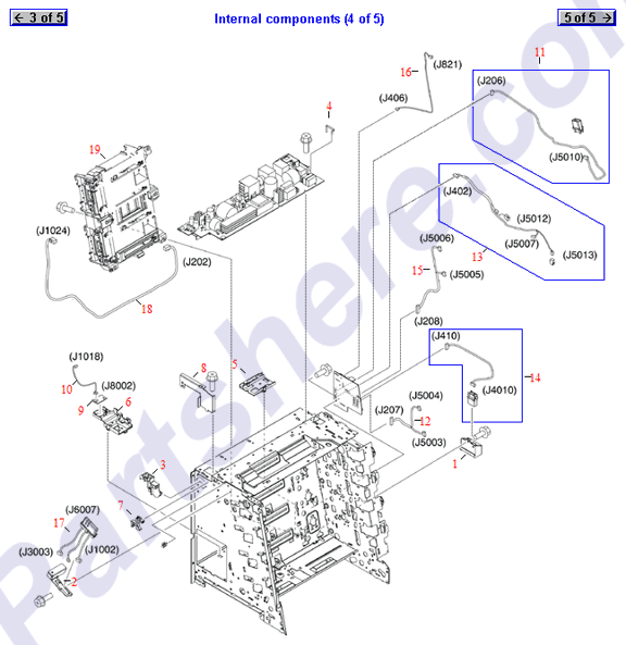 HP parts picture diagram for RM1-2952-000CN, RC1-6652-000CN, RM1-2629-000CN, RM1-2629-000CN-C, RM1-6339-000CN-R, RM1-2952-000CN-R, RM1-6339-000CN, RM1-2629-000CN-R